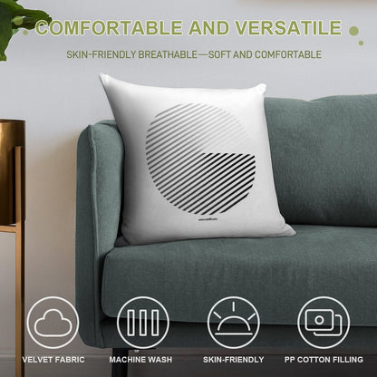 Stripes Can Be in A Disc (BoW) Soft Decorative Cover Throw Pillow