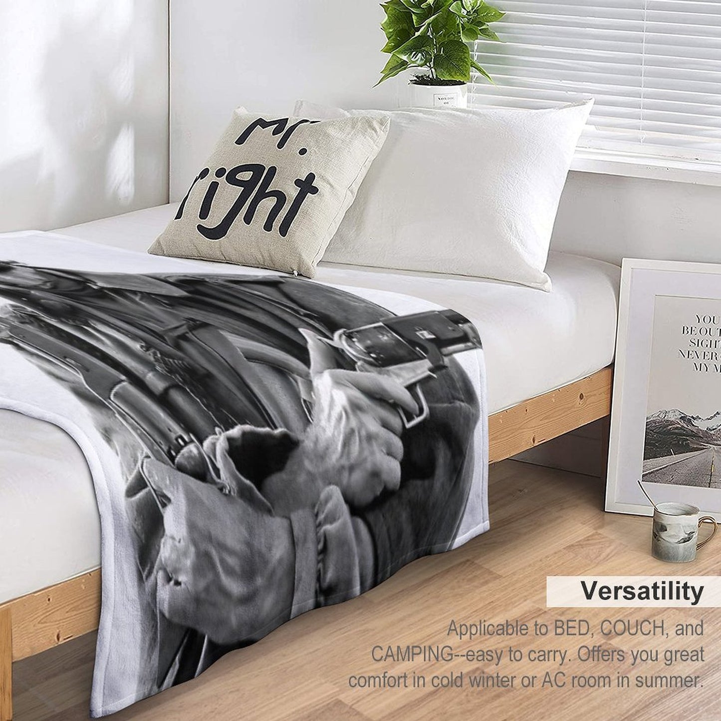 Clint Eastwood, Black And White, Vintage Cowboy Wall Art Easy Care Throw Blanket