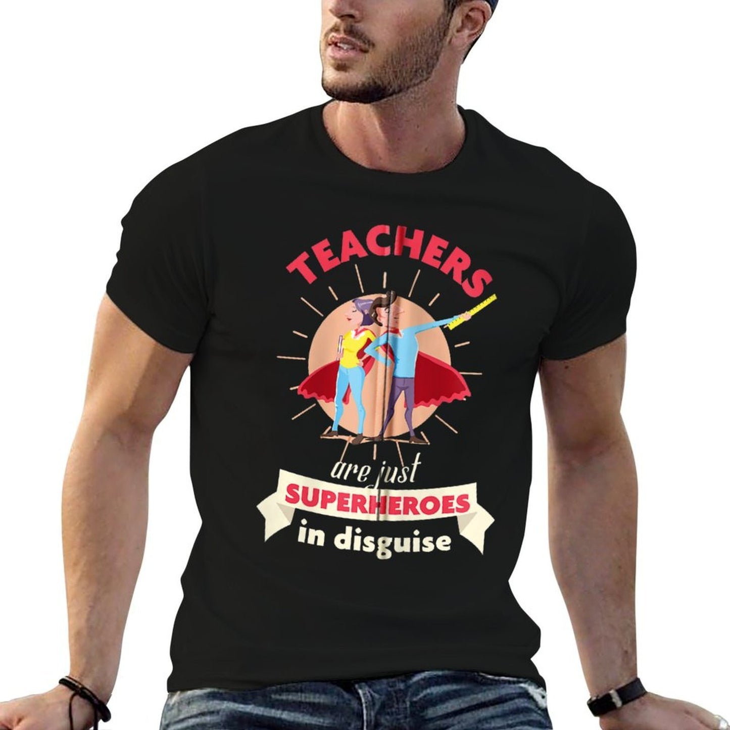 Teachers Are Superheroes in Disguise - Funny BTS T Zip  High-quality Stitching T-Shirt