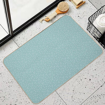 White Dots on A Blue Background  Dirt-Trapping Bath Mat