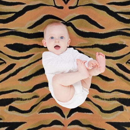 Stylish Black Gold Tiger Animal Print All-season Throw Blanket