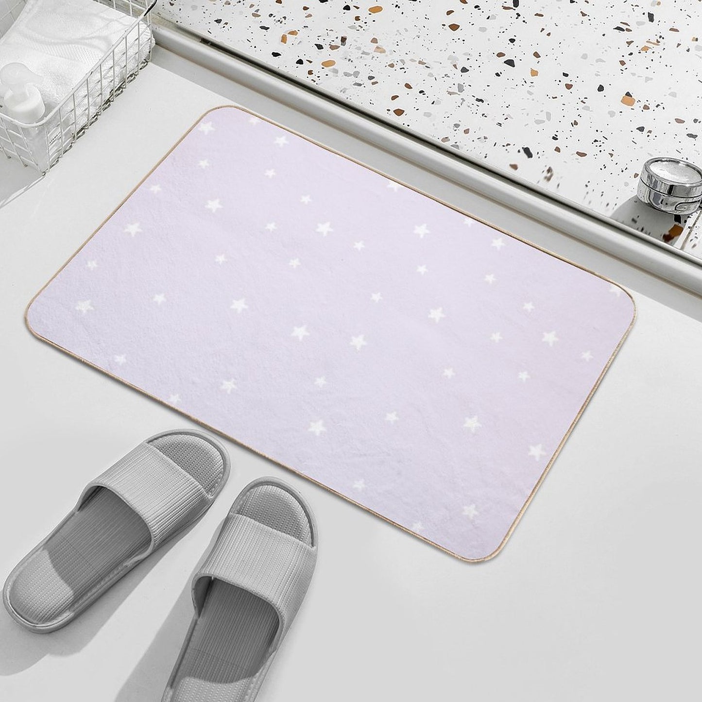 Lilac Stars  Repositionable Bath Mat