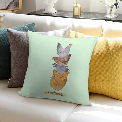 Hen Tower Soft Washable Throw Pillow