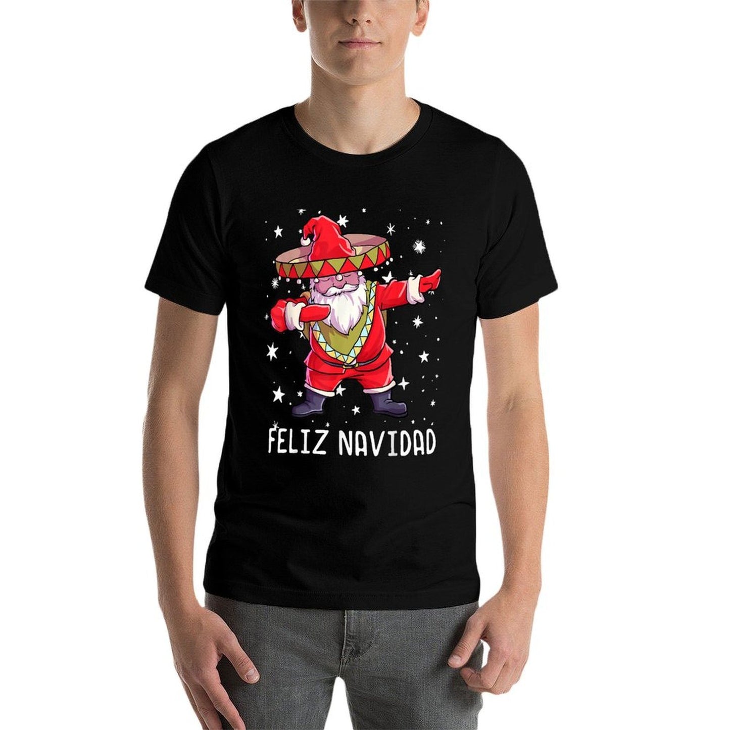 Christmas Sombrero Poncho Mexican Dabbing Santa  Relaxed-fit T-Shirt
