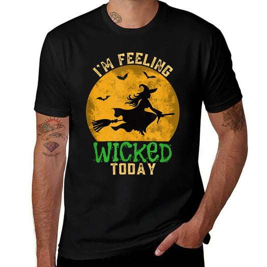 Funny Halloween Witch Feeling Wicked  Summer-ready Fabric T-Shirt