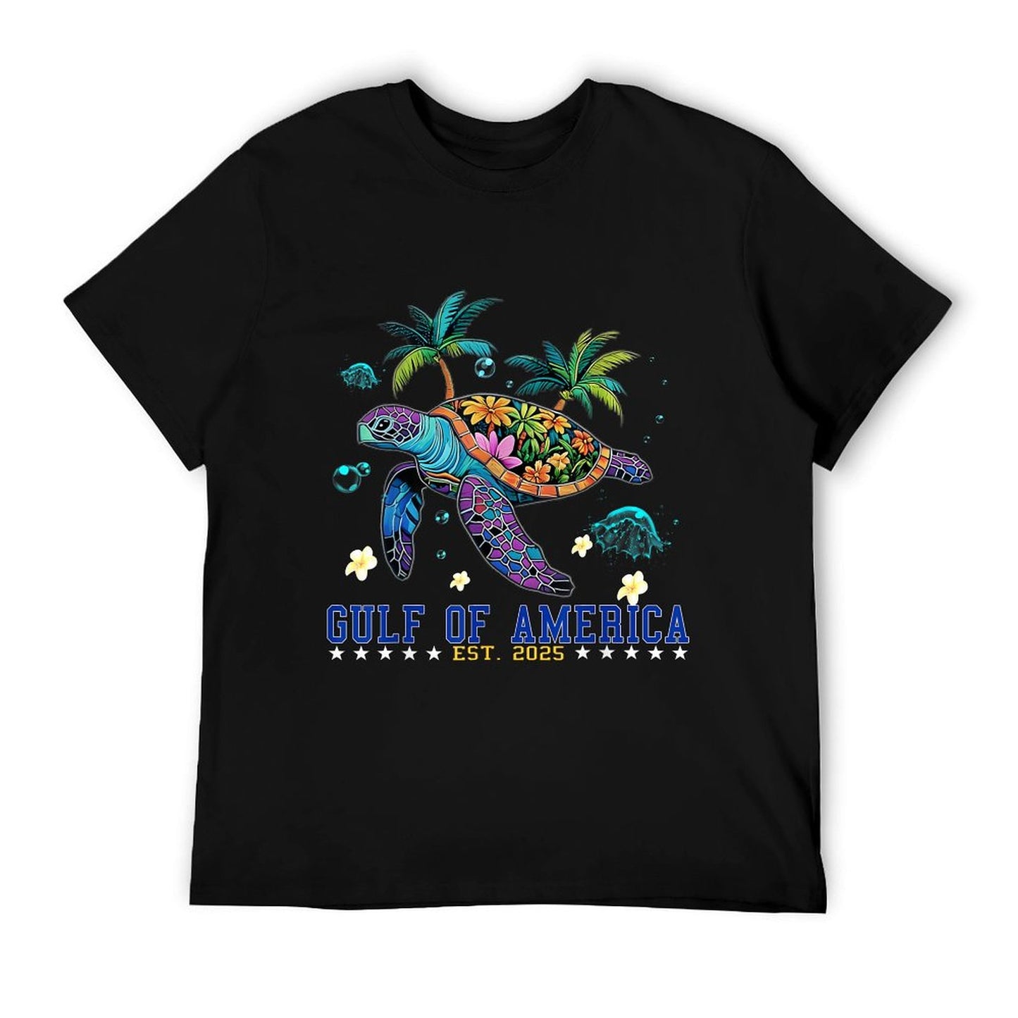 Retro Gulf Of US America 2025 American Flag Gulf Mexico Slim-fit Cut T-Shirt