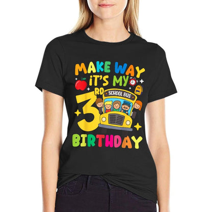 Make Way It's My 3rd Birthday School Bus Theme Children's Pa  Soft T-Shirt