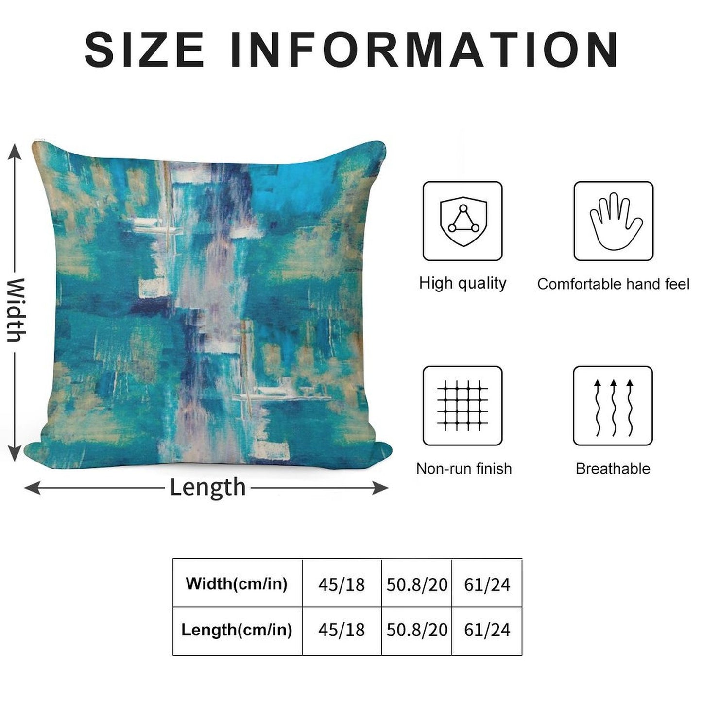 Teal And Gold, Blue Abstract Paint Modern Soft Ultra-Soft Texture Throw Pillow