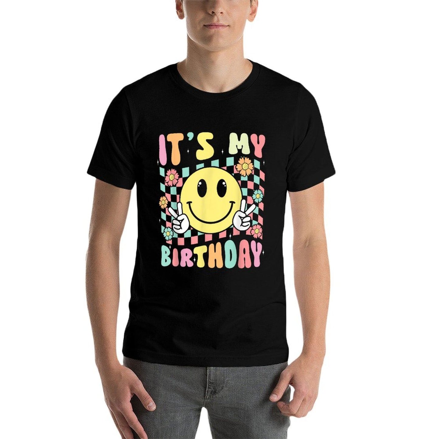 Groovy It's My Birthday Retro Smile Face Bday Party Hippie  Classic T-Shirt
