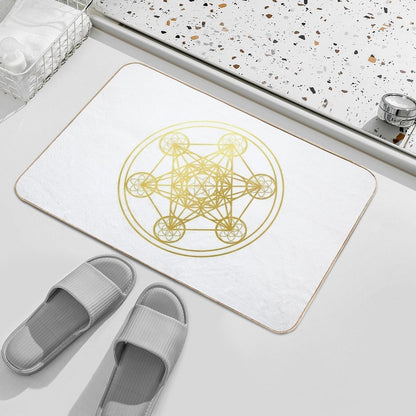 Metatron Cube Sacred Geometry Mandala Healing Protection Amulet  Slip-Resistant Bath Mat