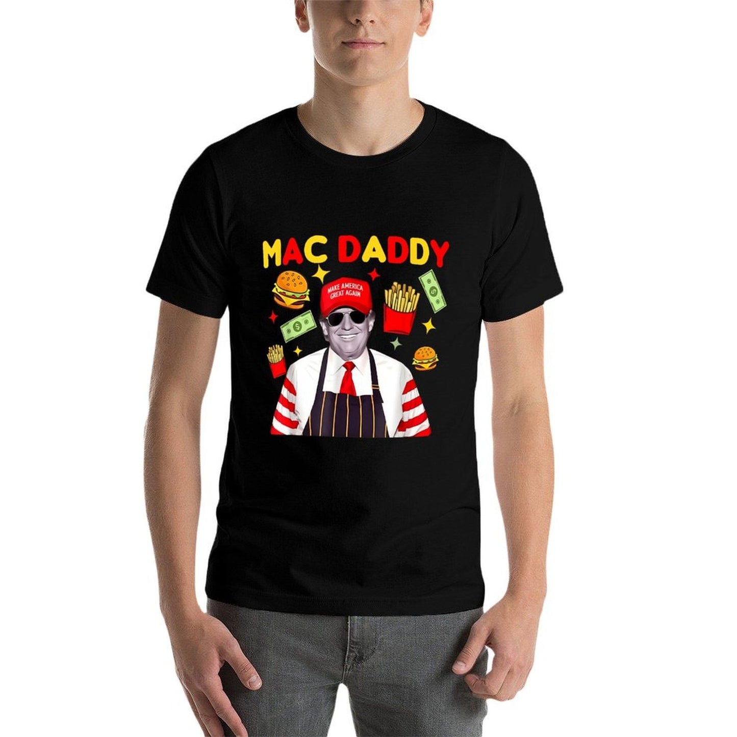 Trump Mac Daddy Unisex - Black - Small - - Classic Fit - Cartoon Theme - All Seasons  Quick-drying T-Shirt