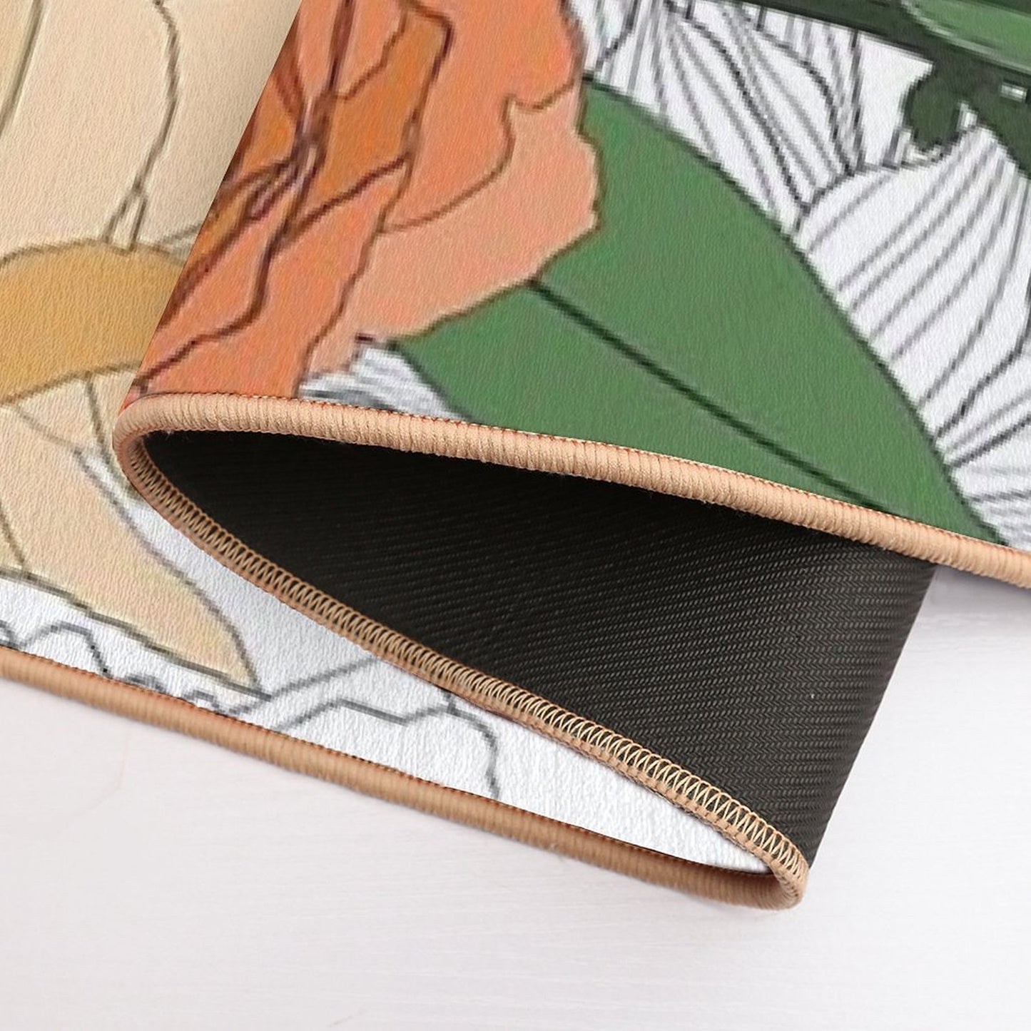 Seamless Delicate Pattern with Spring Line Flowers. Bright Spring  Roses, Tulips Illustration.  Versatile Bath Mat