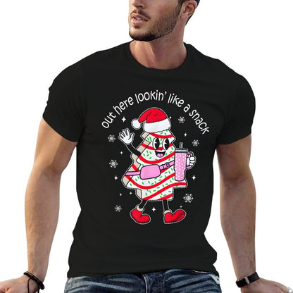 Out Here Looking Like A Snack Christmas Tree Cake Funny Xmas  Affordable Price T-Shirt