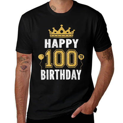 Happy 100th Birthday Idea For 100 Years Old Man And Woman  Heathered Texture T-Shirt