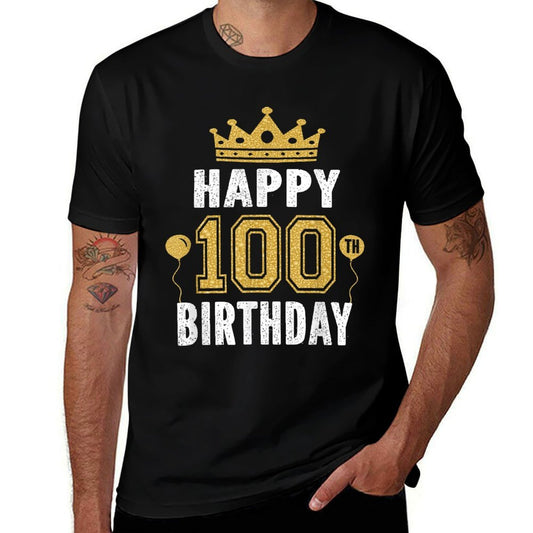Happy 100th Birthday Idea For 100 Years Old Man And Woman  Heathered Texture T-Shirt