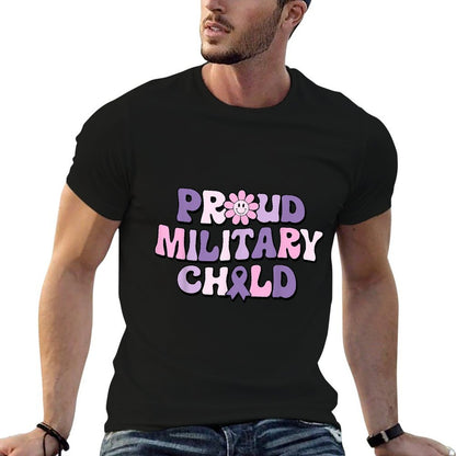 Proud Military Child Groovy Purple Up for Military Kids  Breathable T-Shirt