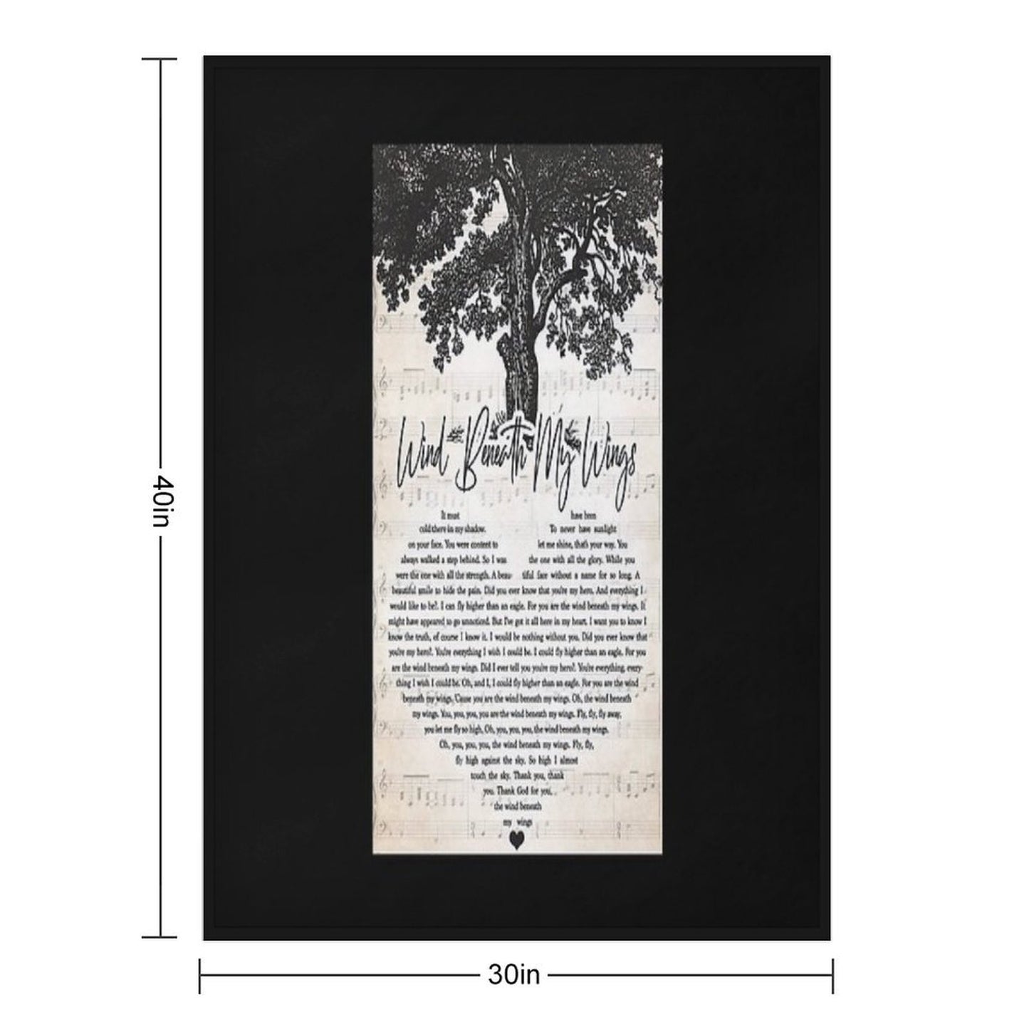 Bette Midler - Wind Beneath My Wings Lyrics Wall Art Gift All-season Throw Blanket