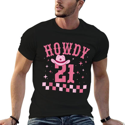 Groovy Howdy 21 Funny Retro Cowgirl Awesome 21st Birthday  Soft T-Shirt