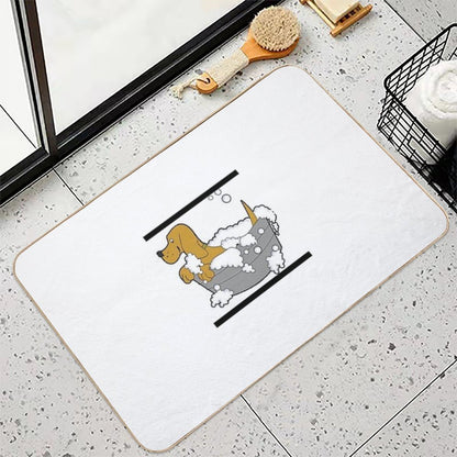 Puppy in Bath Tub  Slip-Resistant Bath Mat