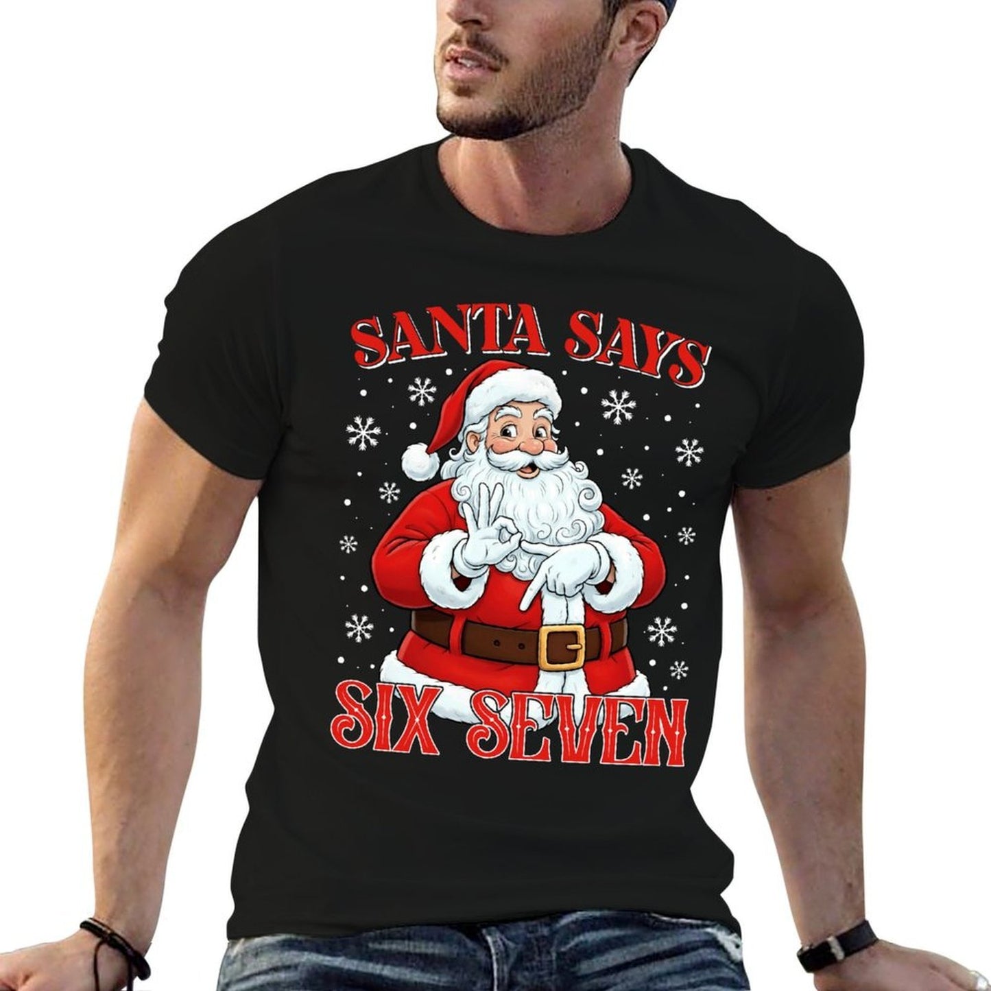 Funny Santa Says Six Seven Christmas 67 Meme Xmas Kids Boys  Summer-ready Fabric T-Shirt
