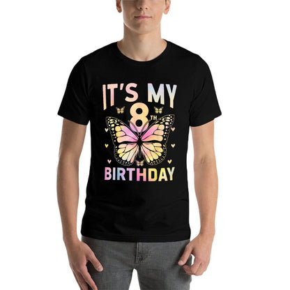 It's My 8 Birthday Butterfly Eight Years Old 8th Birthday  Easy-care T-Shirt