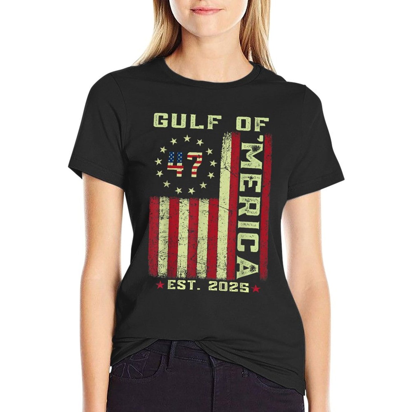 Gulf of 'Merica US Patriotic 2025 Stretchy T-Shirt