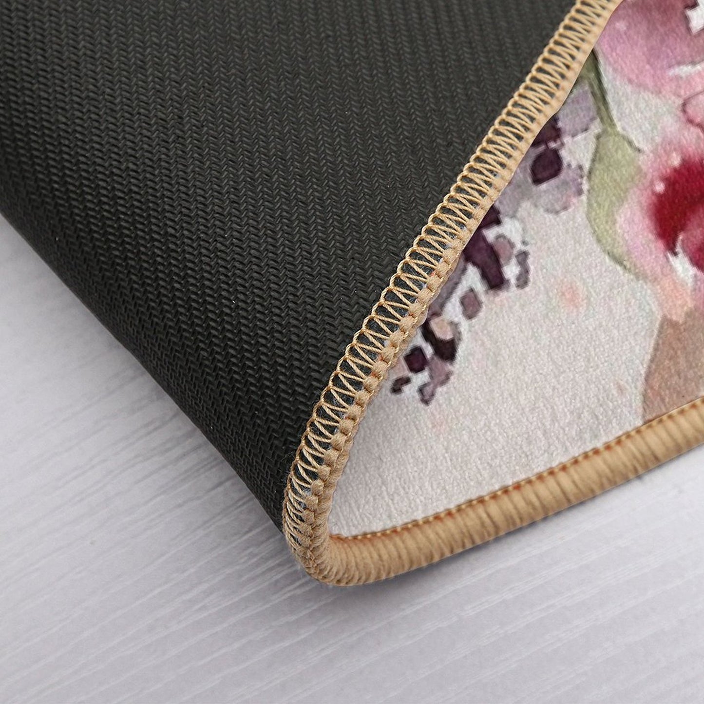 Abstract Effects With Flowers, Flowers With Abstract Effect-  Fade-Resistant Bath Mat