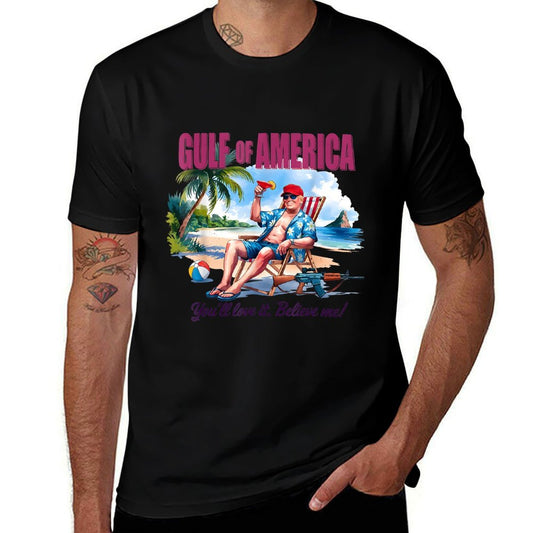 Retro Gulf Of USA America Est 2025 American Flag Gulf Mexico Fade-proof Color T-Shirt