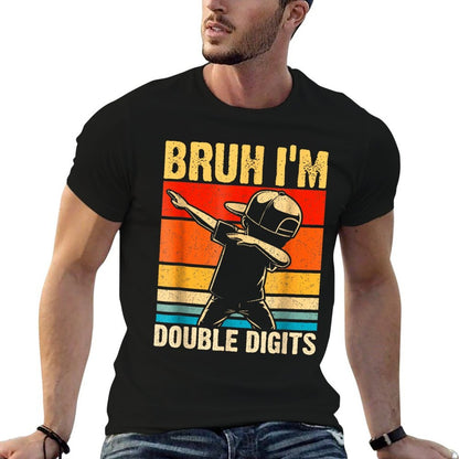 10 Years Old Birthday Bruh I'm Double Digits 10th Birthday  Moisture-wicking T-Shirt