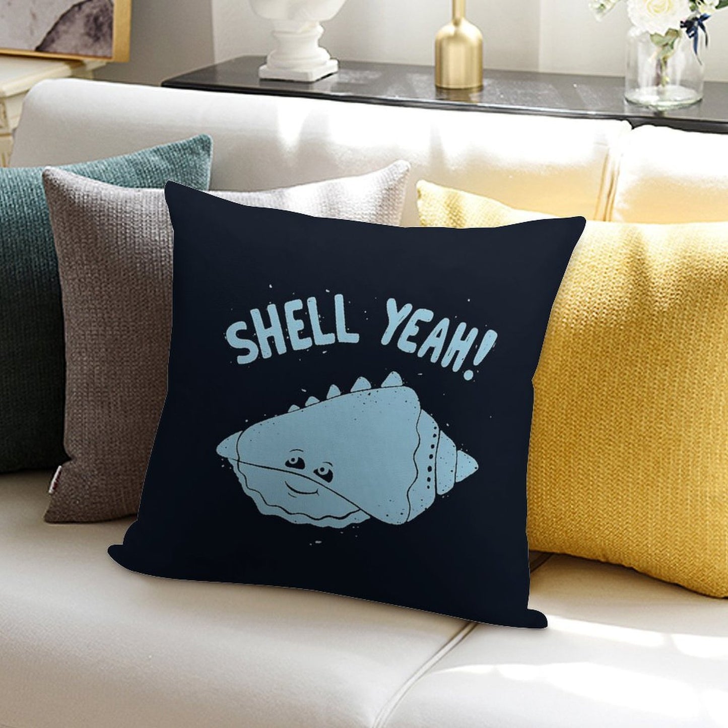 (S)HELL YEAH! Soft Easy Maintenance Throw Pillow