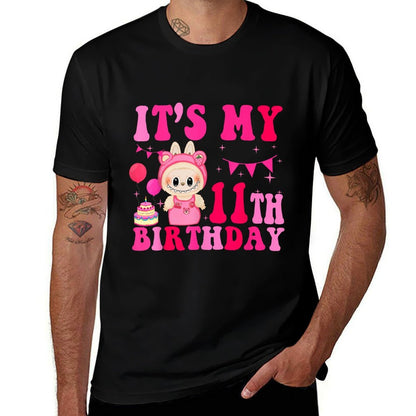 It's My 11th Birthday Girls Kidsns Labu-bu Bday  Moisture-wicking T-Shirt