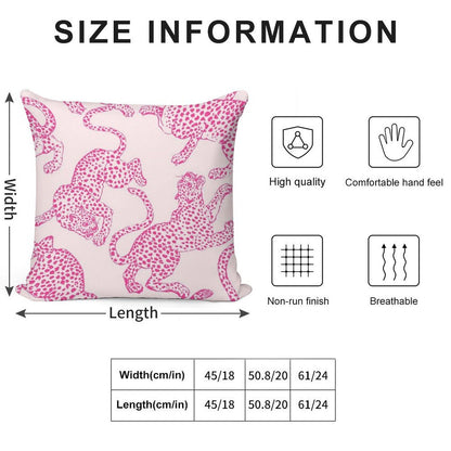 Preppy Pink Cheetah Pattern Soft Warmth Comfort Throw Pillow