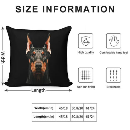 Doberman Low Poly Soft Luxury Feel Throw Pillow
