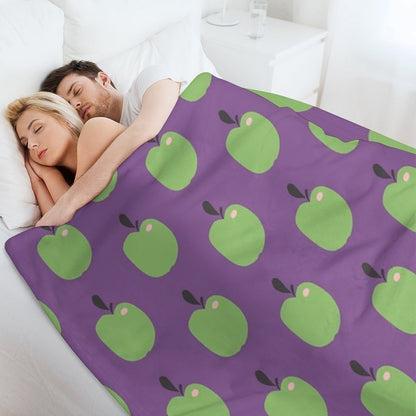 Green Apples  Edible Garden  Abstract Fruit Pattern Durable Throw Blanket