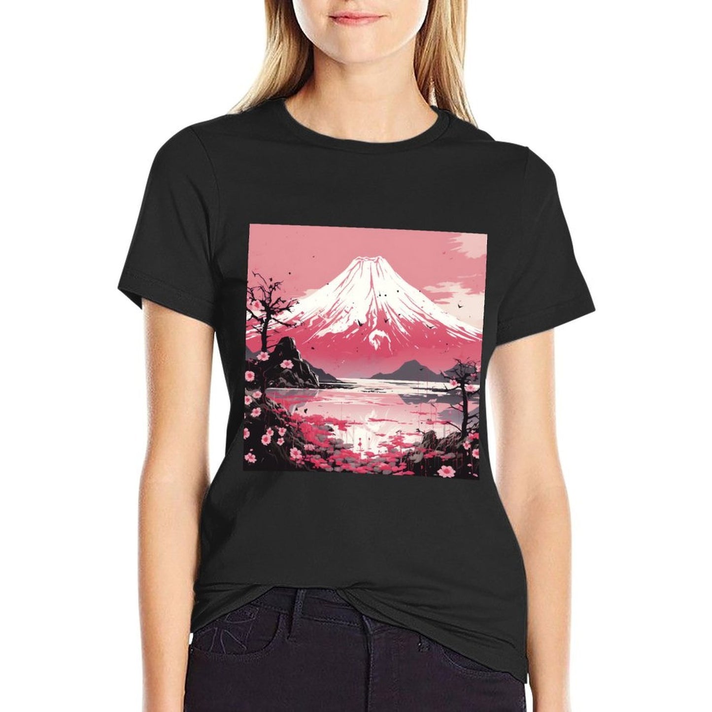 Nihon's Blossom Peaks Waterfall Symphony's Twilight Ballet  Eco-friendly Material T-Shirt