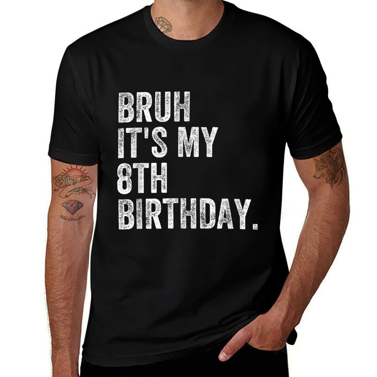 Bruh It's My 8th Birthday 8 Year Old Birthday  Tagless Design T-Shirt