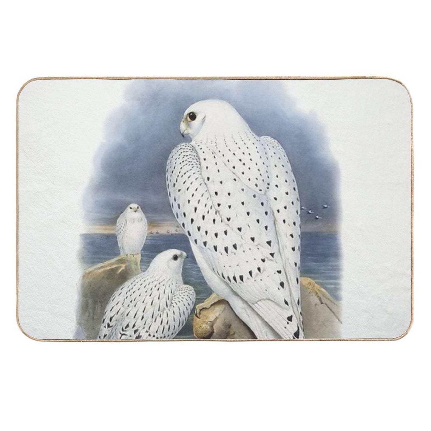White Falcons  Pet-Safe Bath Mat