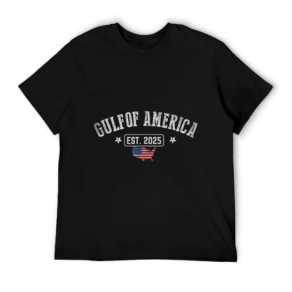 Gulf Of US America Est 2025 Vintage USA American Flag Men Summer-ready Fabric T-Shirt