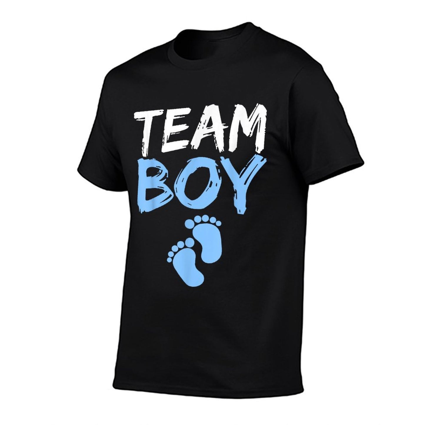 Team Boy Gender Reveal Baby Shower  Ribbed Collar T-Shirt