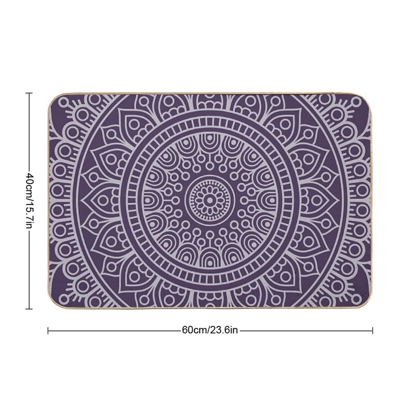 Mandala Boho Purple  Dirt-Trapping Bath Mat