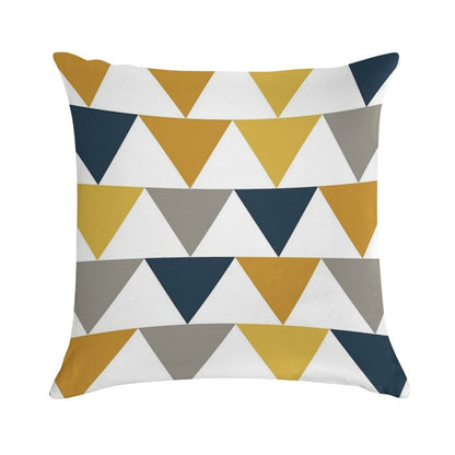 Arrows Light Mustard Yellow, Dark Mustard Yellow, Dark Blue, Grey, And White Geometric Pattern Soft Anti-Pilling Throw Pillow