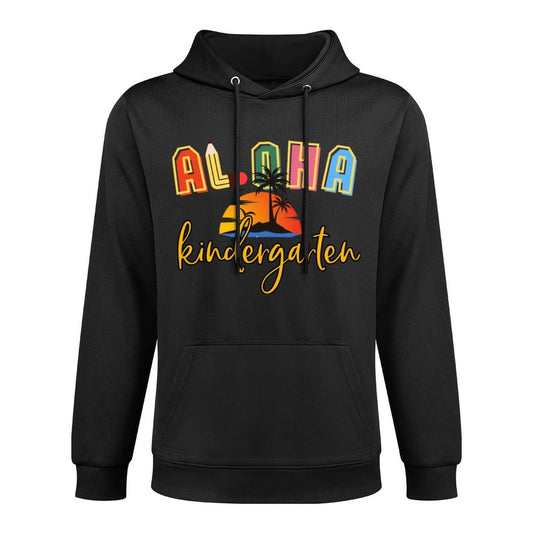 Aloha Kindergarten Summer Beach Vacation Teacher School Cotton-Polyester Blend Hoodie