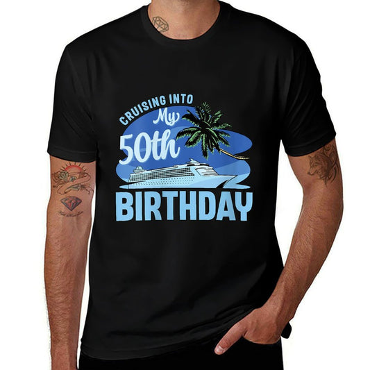 Womens Cruise Boat Trip Vacation Cruising Into My 50th Birthday  Lightweight T-Shirt