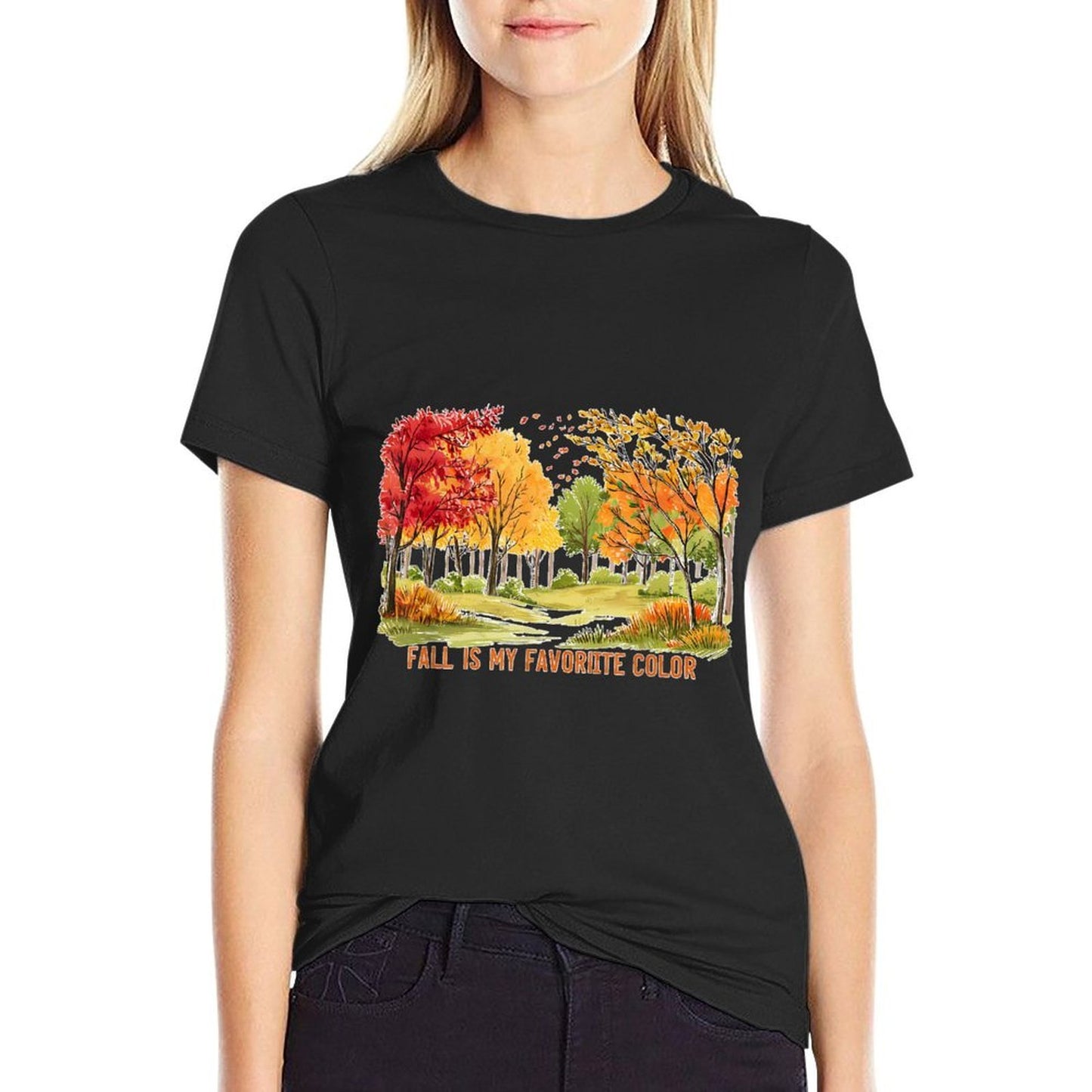 Fall Is My Favorite Color Season Leaves Halloween Fun  Summer-ready Fabric T-Shirt