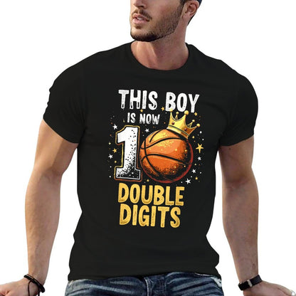 10th Birthday Boys This Boy Double Digits Ten Year Old  Wrinkle-resistant T-Shirt