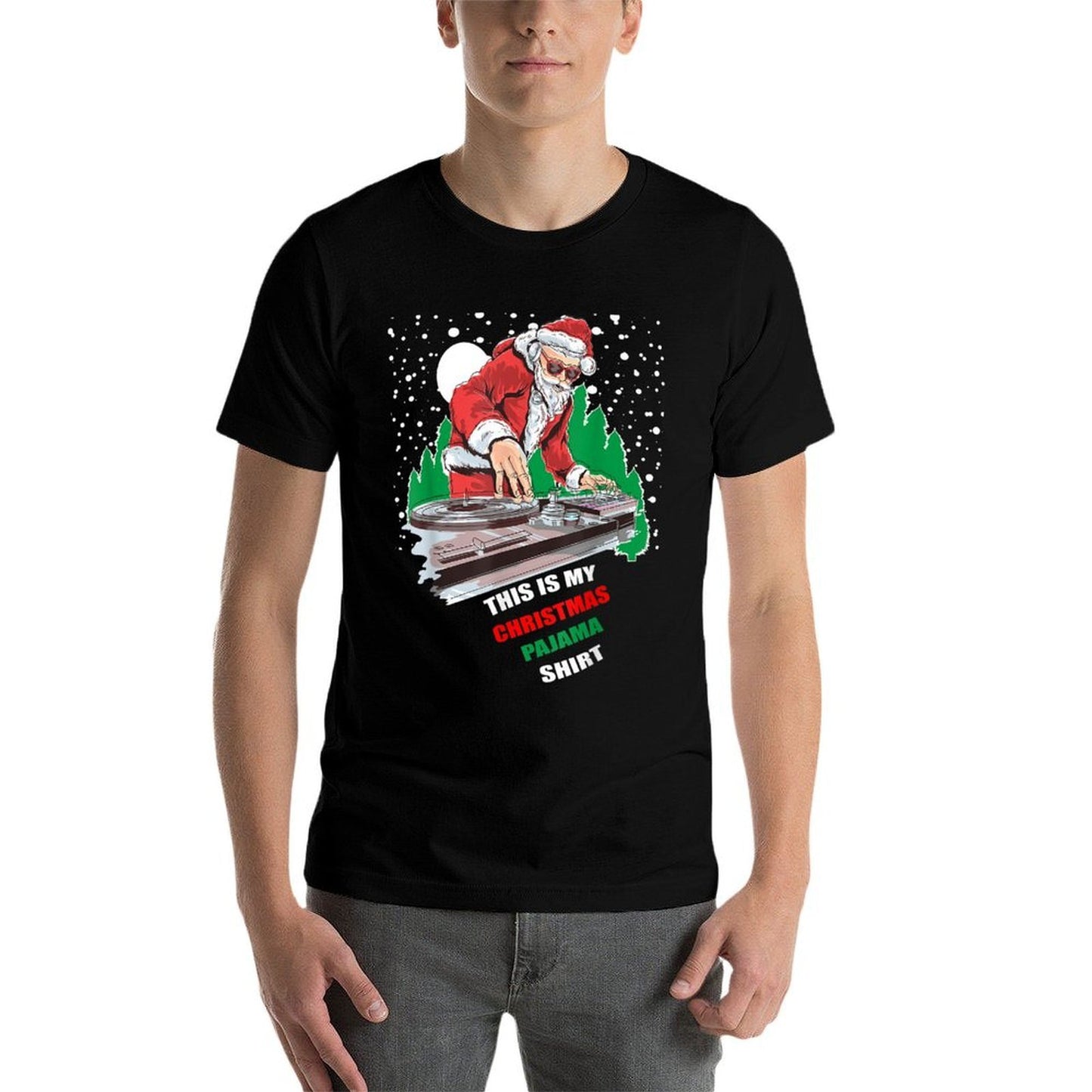 This Is My Christmas Pajama DJ Shirt Funny Merry Xmass  Tagless Design T-Shirt