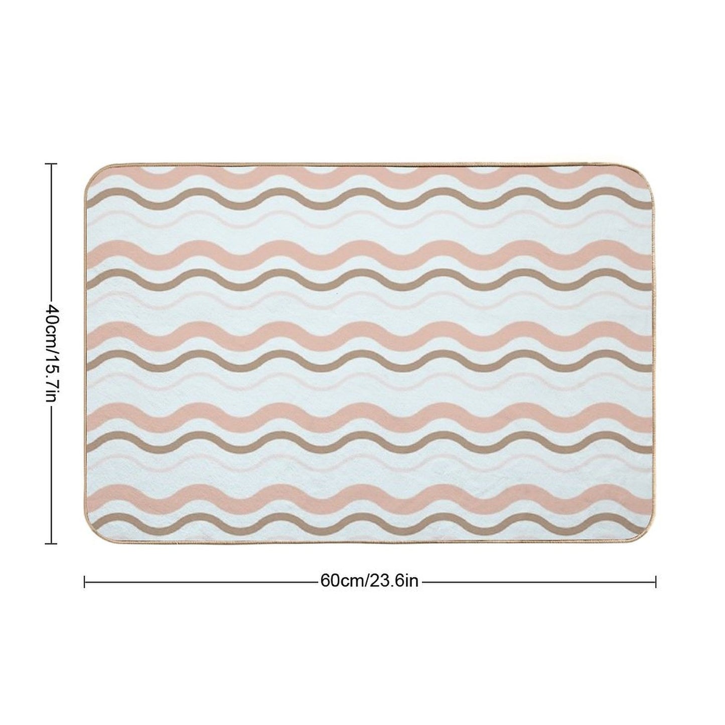 Curved Lines  Easy To Clean Bath Mat