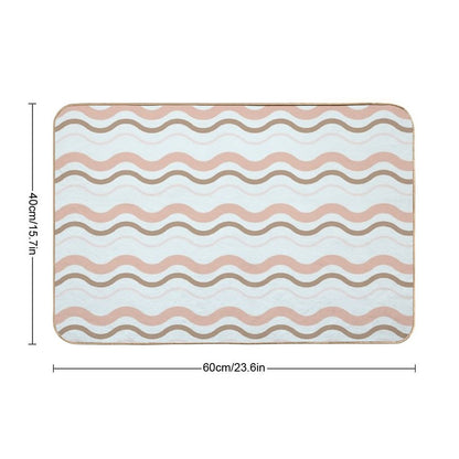 Curved Lines  Easy To Clean Bath Mat