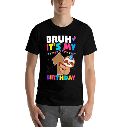Kids Birthday Sloth 1 Year Old 1st Birthday Sloth Lover  Wrinkle-resistant T-Shirt