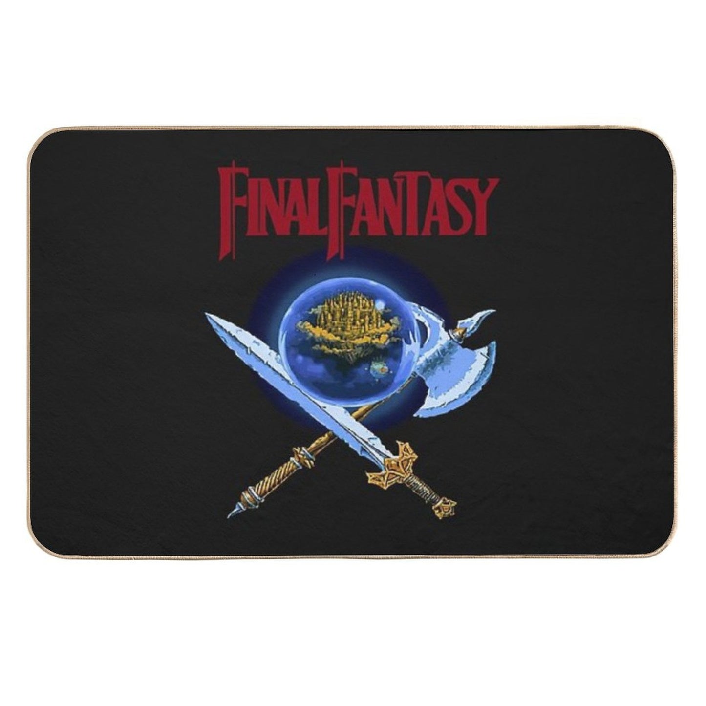Final Fantasy NES Box Art Retro Video Game  Repositionable Bath Mat